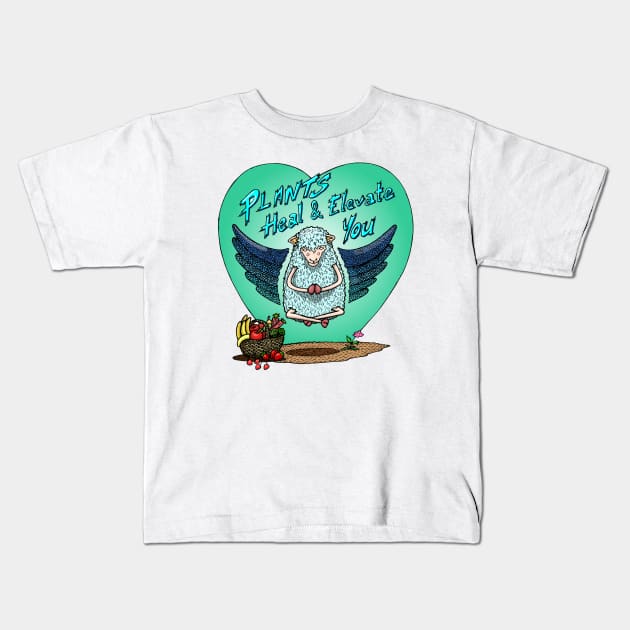 Yoga Sheep Kids T-Shirt by Akman